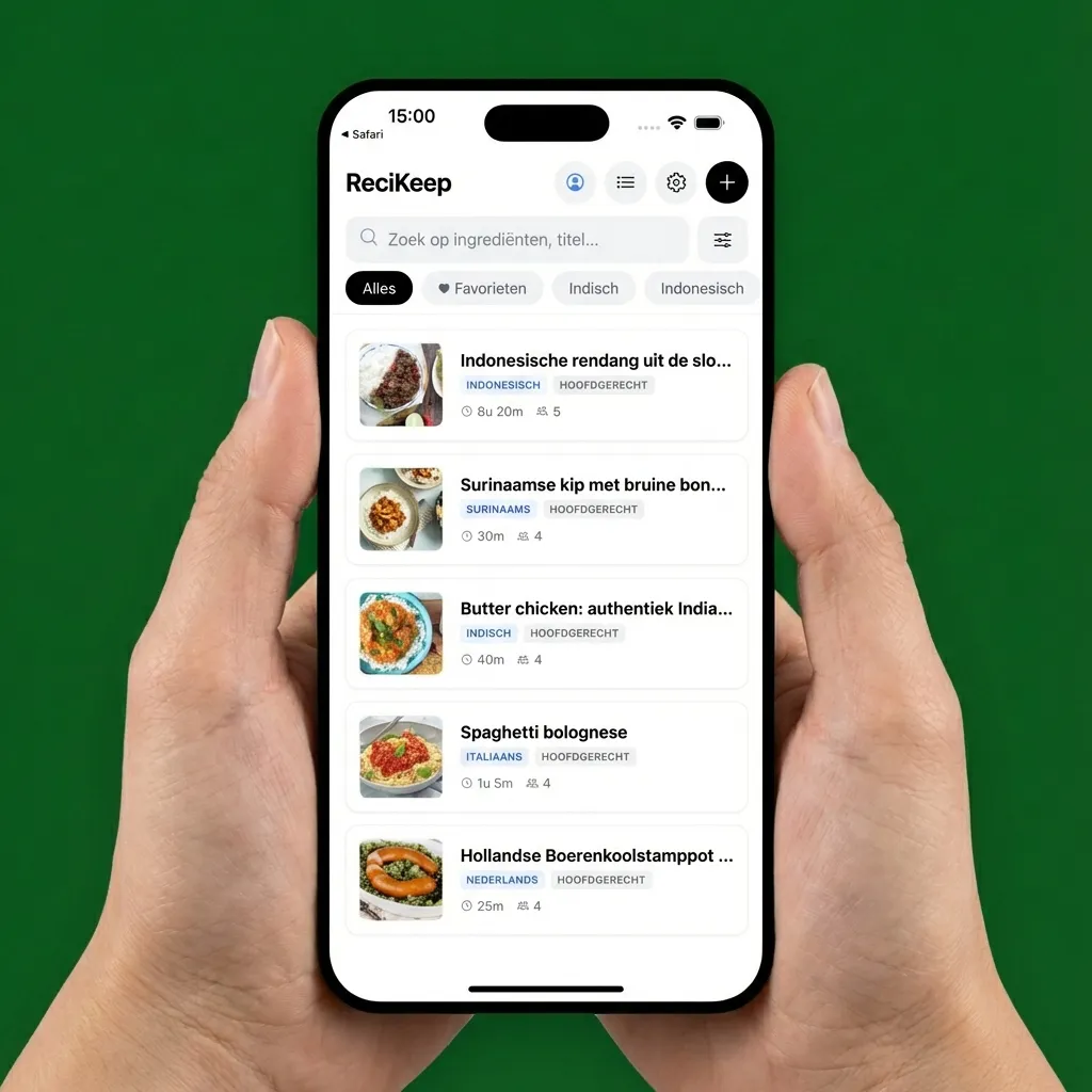 App interface on iPhone
