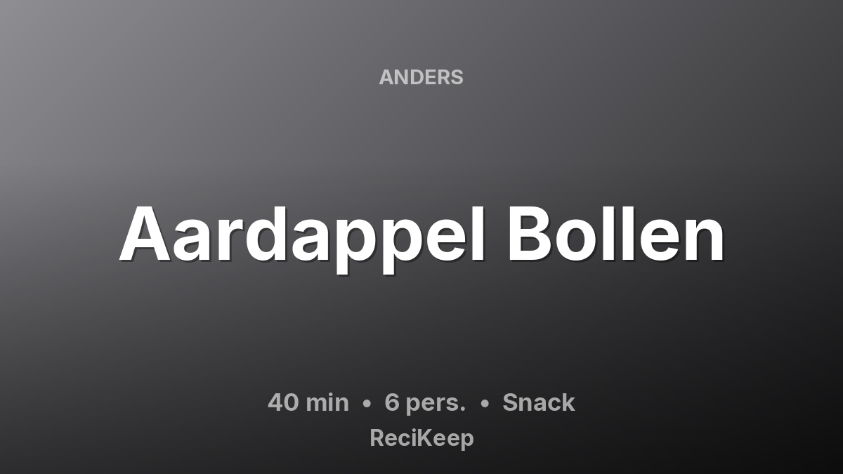 Receptkaart Aardappel Bollen – Snack