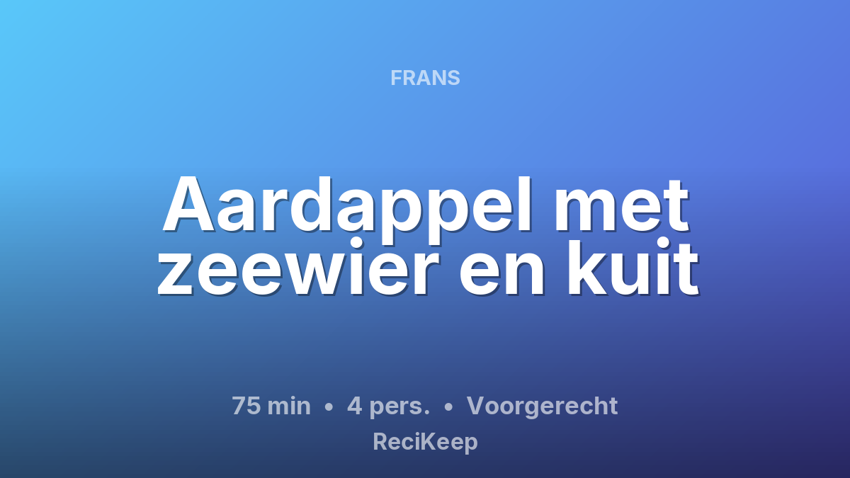 Receptkaart Aardappel met zeewier en kuit – Voorgerecht