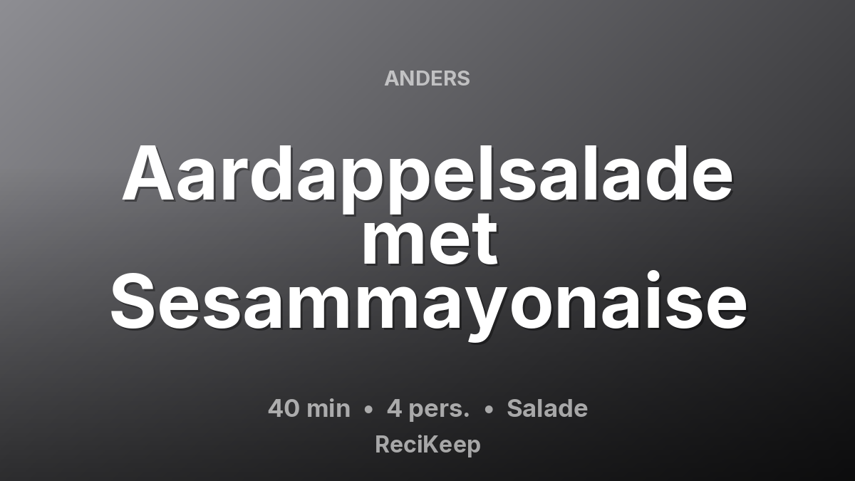Receptkaart Aardappelsalade met Sesammayonaise – Salade