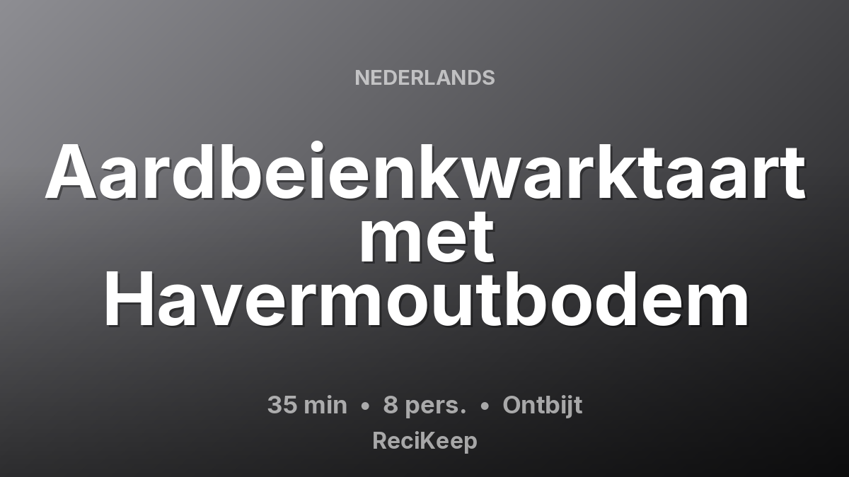 Receptkaart Aardbeienkwarktaart met Havermoutbodem – Ontbijt