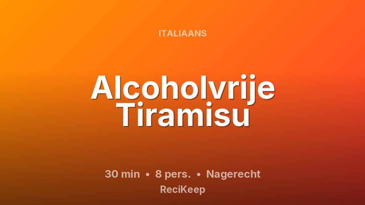 Receptkaart Alcoholvrije Tiramisu – Nagerecht