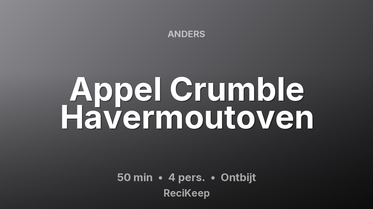 Receptkaart Appel Crumble Havermoutoven – Ontbijt