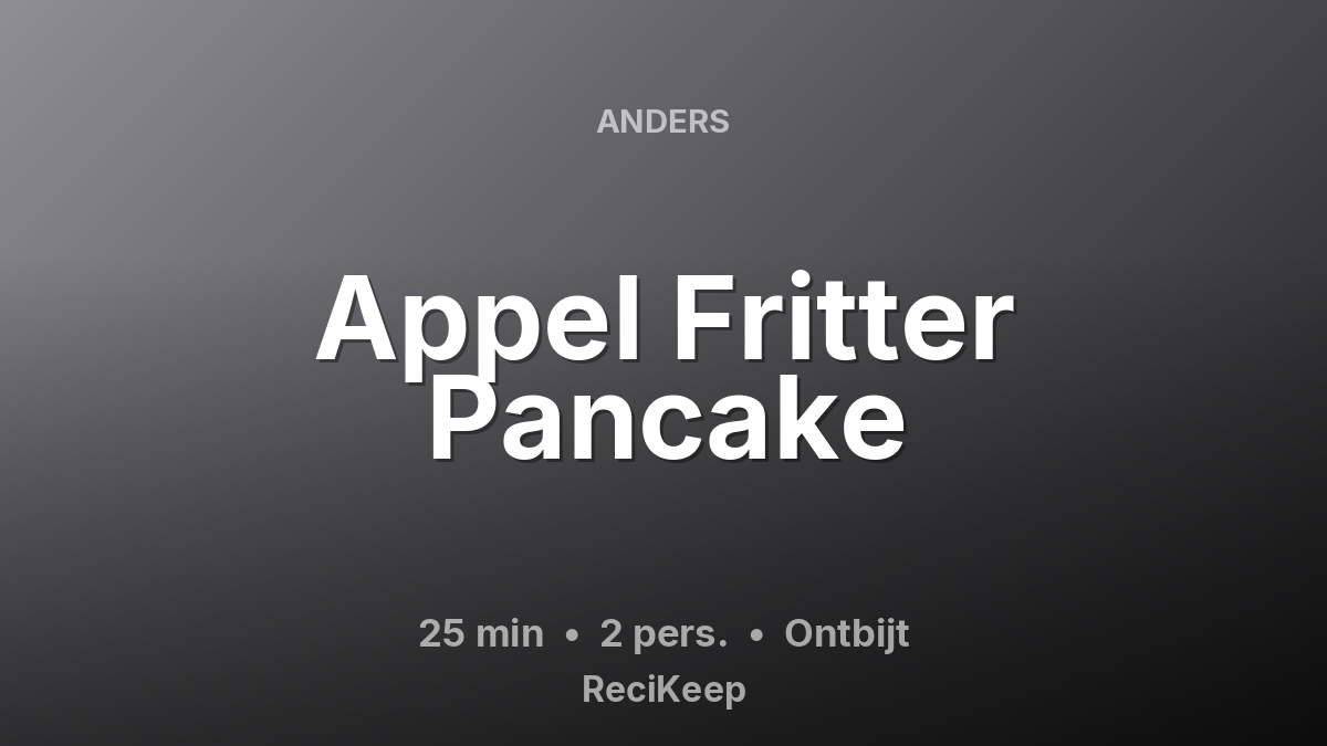 Receptkaart Appel Fritter Pancake – Ontbijt