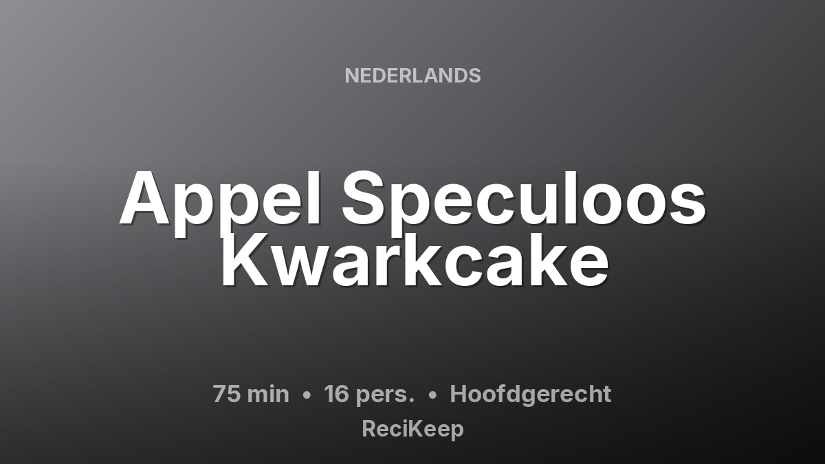 Receptkaart Appel Speculoos Kwarkcake – Hoofdgerecht