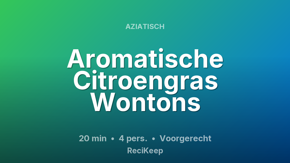Receptkaart Aromatische Citroengras Wontons – Voorgerecht