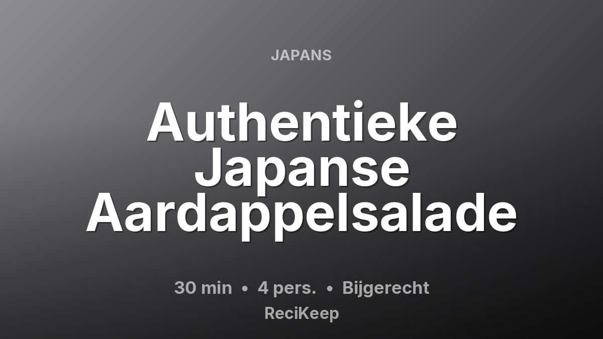 Receptkaart Authentieke Japanse Aardappelsalade – Bijgerecht