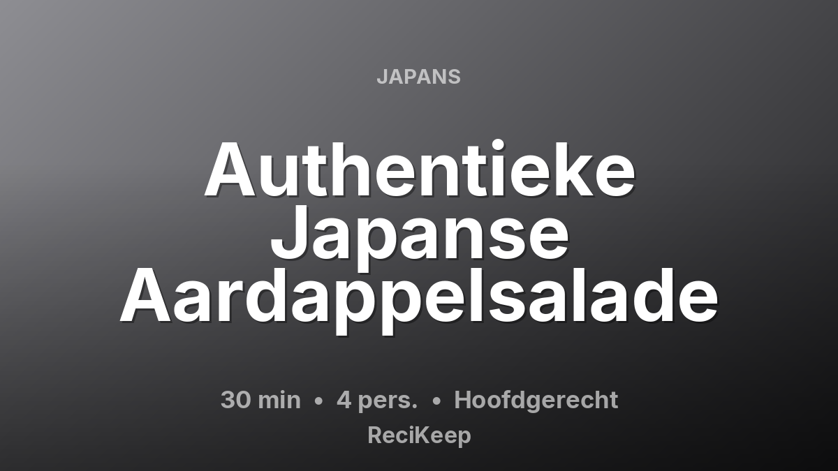 Receptkaart Authentieke Japanse Aardappelsalade – Hoofdgerecht