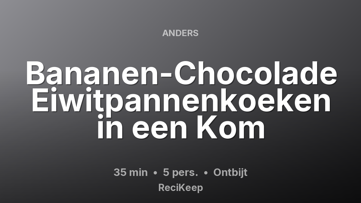 Receptkaart Bananen-Chocolade Eiwitpannenkoeken in een Kom – Ontbijt