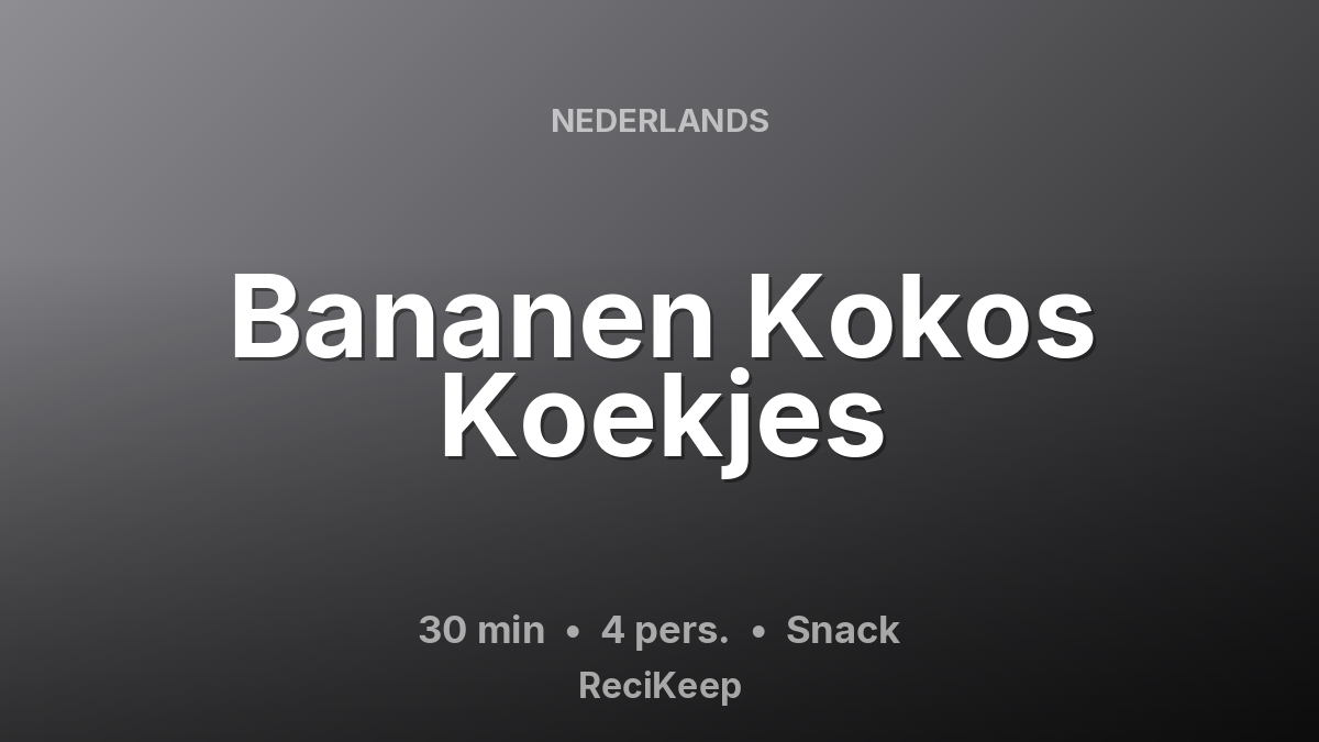 Receptkaart Bananen Kokos Koekjes – Snack