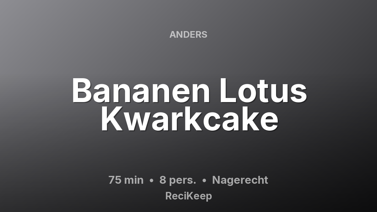 Receptkaart Bananen Lotus Kwarkcake – Nagerecht