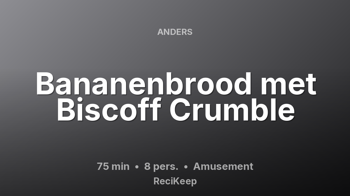 Receptkaart Bananenbrood met Biscoff Crumble – Amusement