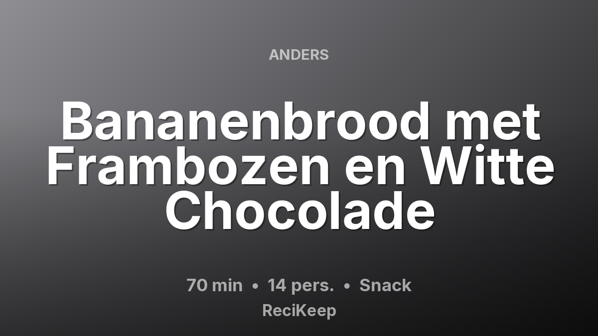 Receptkaart Bananenbrood met Frambozen en Witte Chocolade – Snack