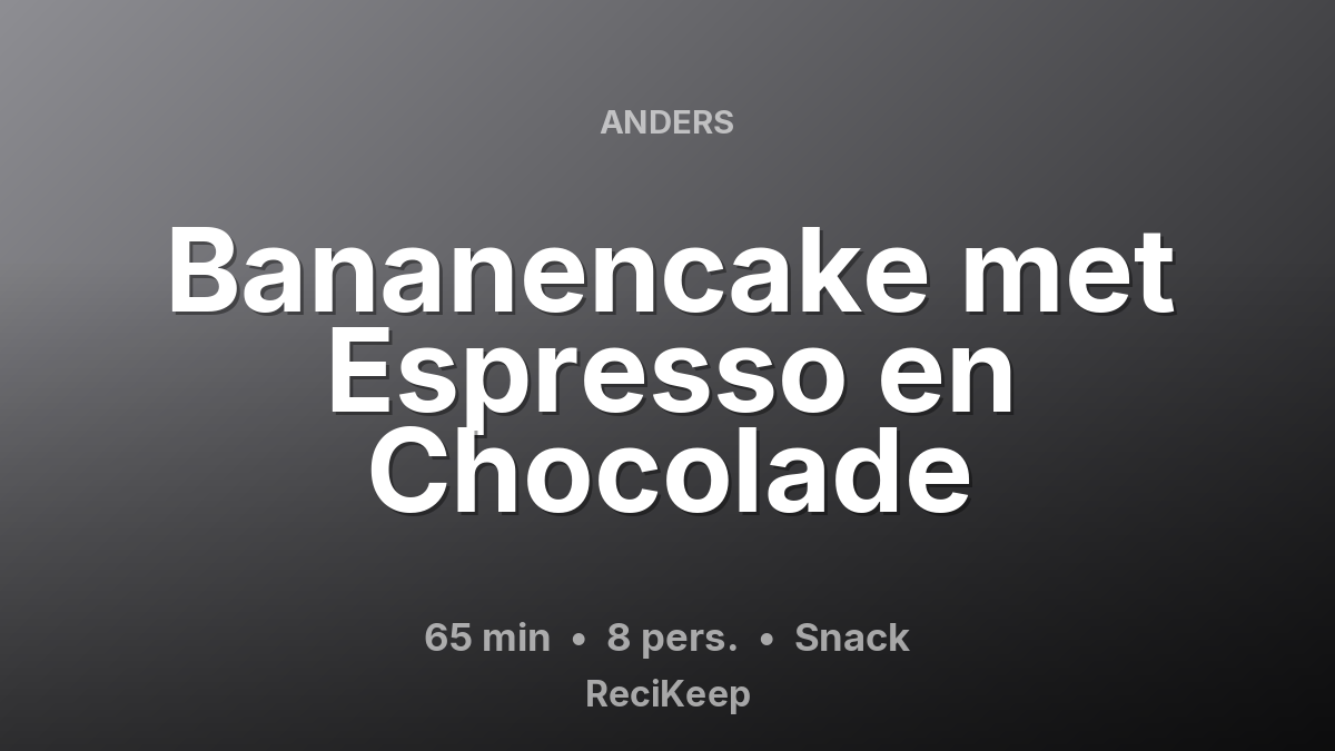 Receptkaart Bananencake met Espresso en Chocolade – Snack