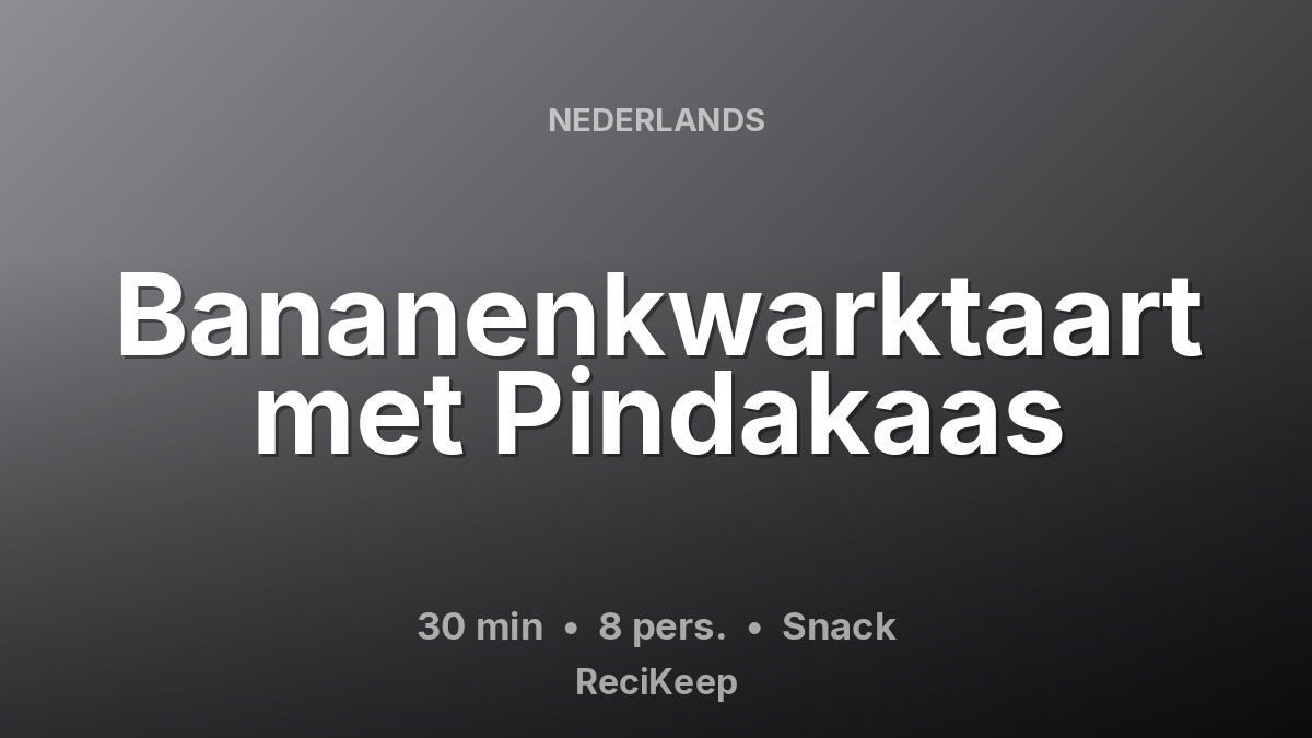Receptkaart Bananenkwarktaart met Pindakaas – Snack