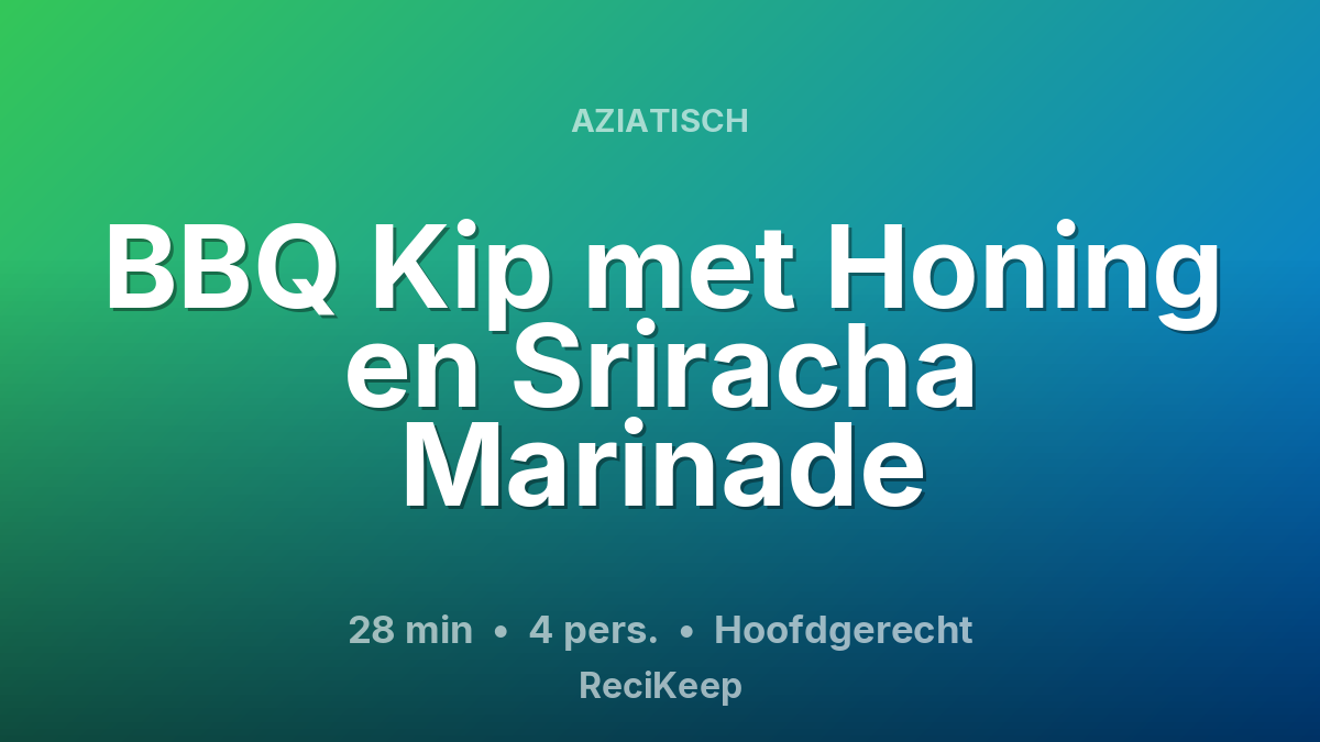 Receptkaart BBQ Kip met Honing en Sriracha Marinade – Hoofdgerecht