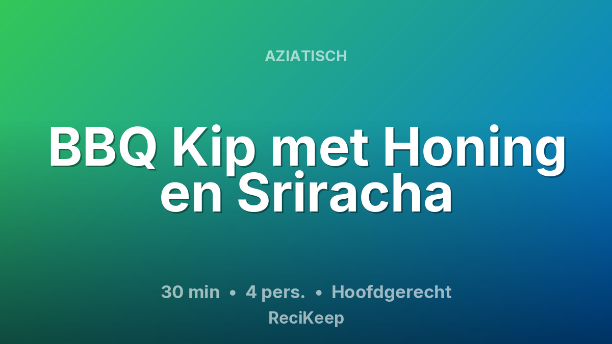 Receptkaart BBQ Kip met Honing en Sriracha – Hoofdgerecht