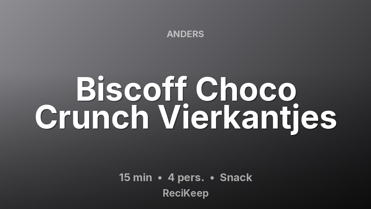 Receptkaart Biscoff Choco Crunch Vierkantjes – Snack