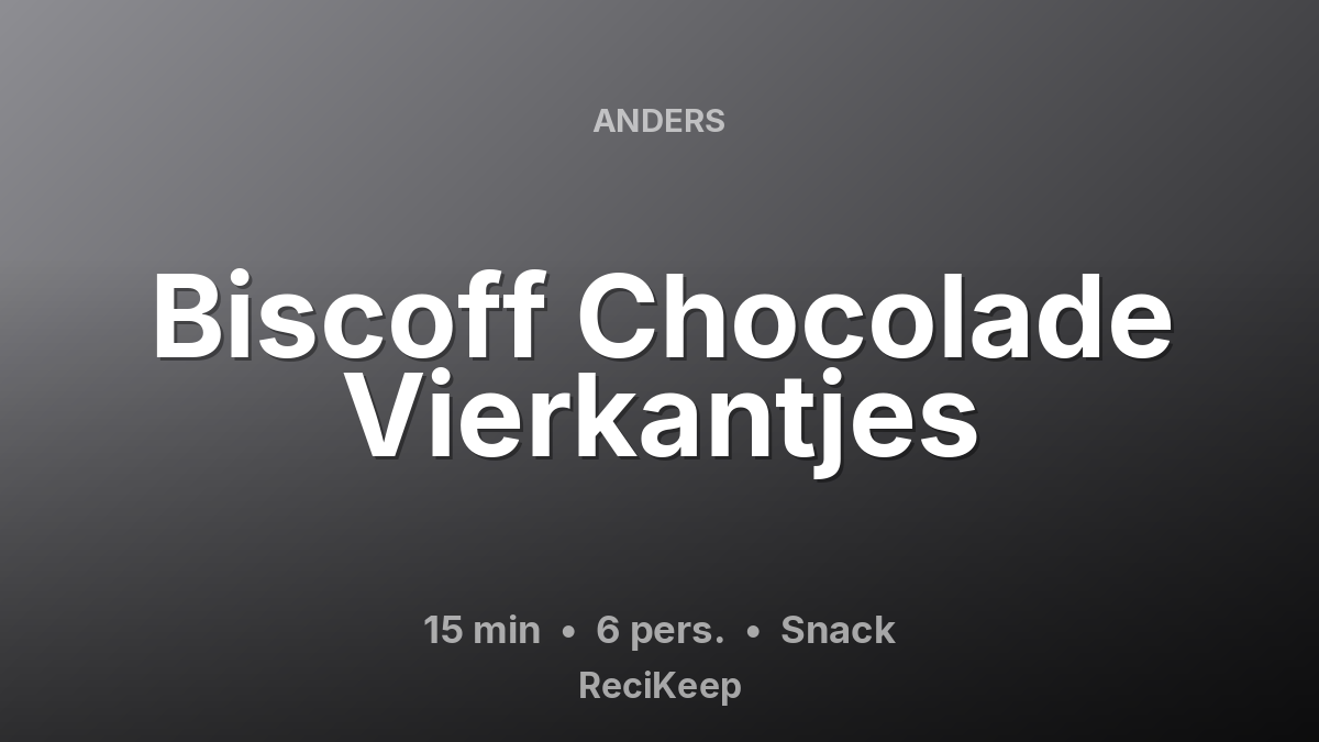 Receptkaart Biscoff Chocolade Vierkantjes – Snack