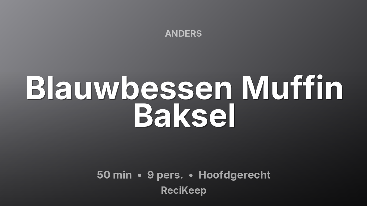Receptkaart Blauwbessen Muffin Baksel – Hoofdgerecht