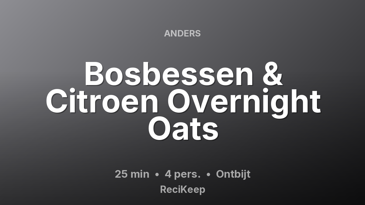 Receptkaart Bosbessen & Citroen Overnight Oats – Ontbijt