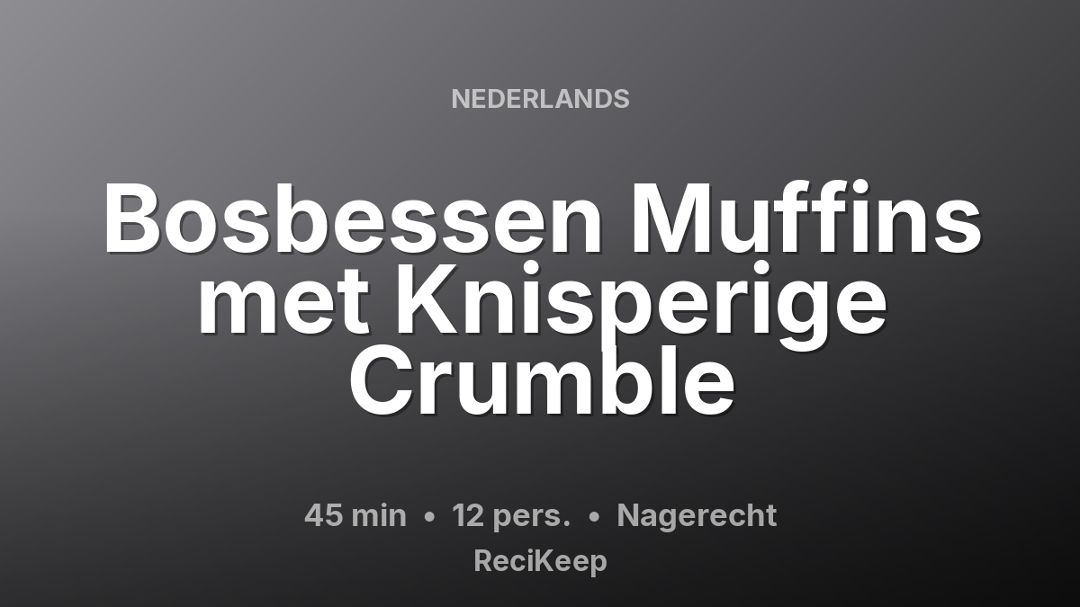 Receptkaart Bosbessen Muffins met Knisperige Crumble – Nagerecht