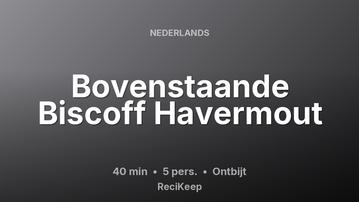 Receptkaart Bovenstaande Biscoff Havermout – Ontbijt
