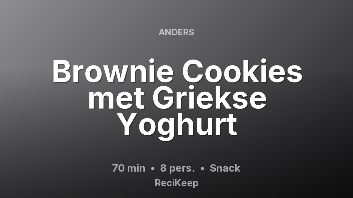 Receptkaart Brownie Cookies met Griekse Yoghurt – Snack