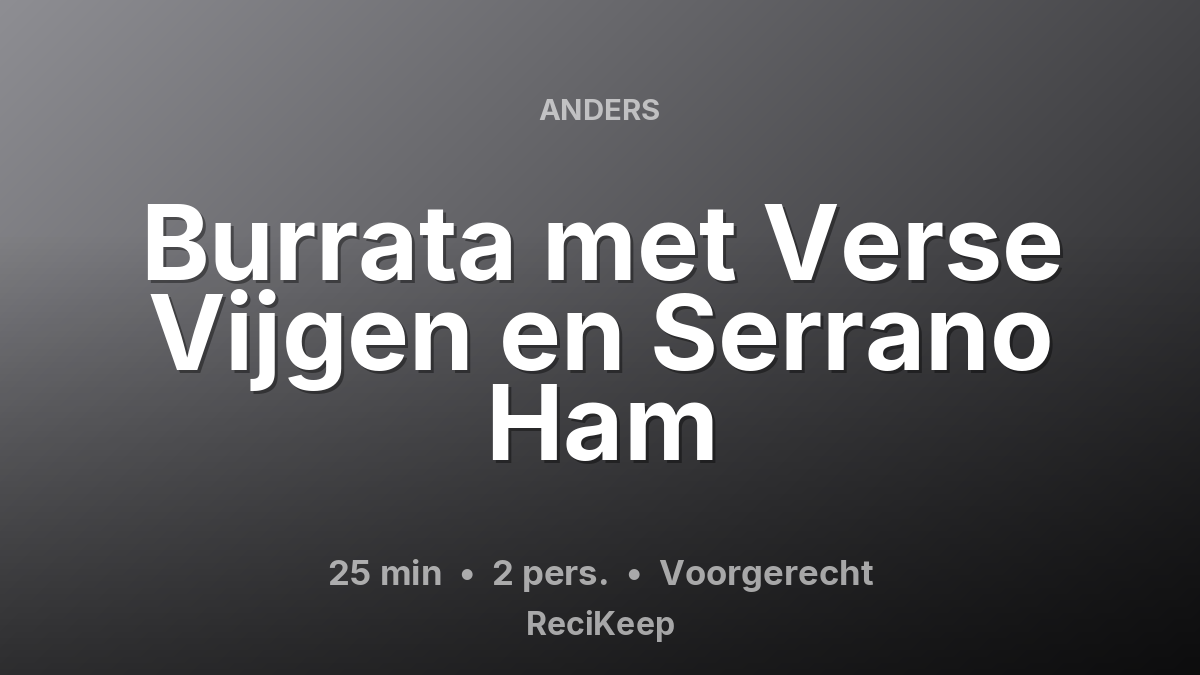 Receptkaart Burrata met Verse Vijgen en Serrano Ham – Voorgerecht