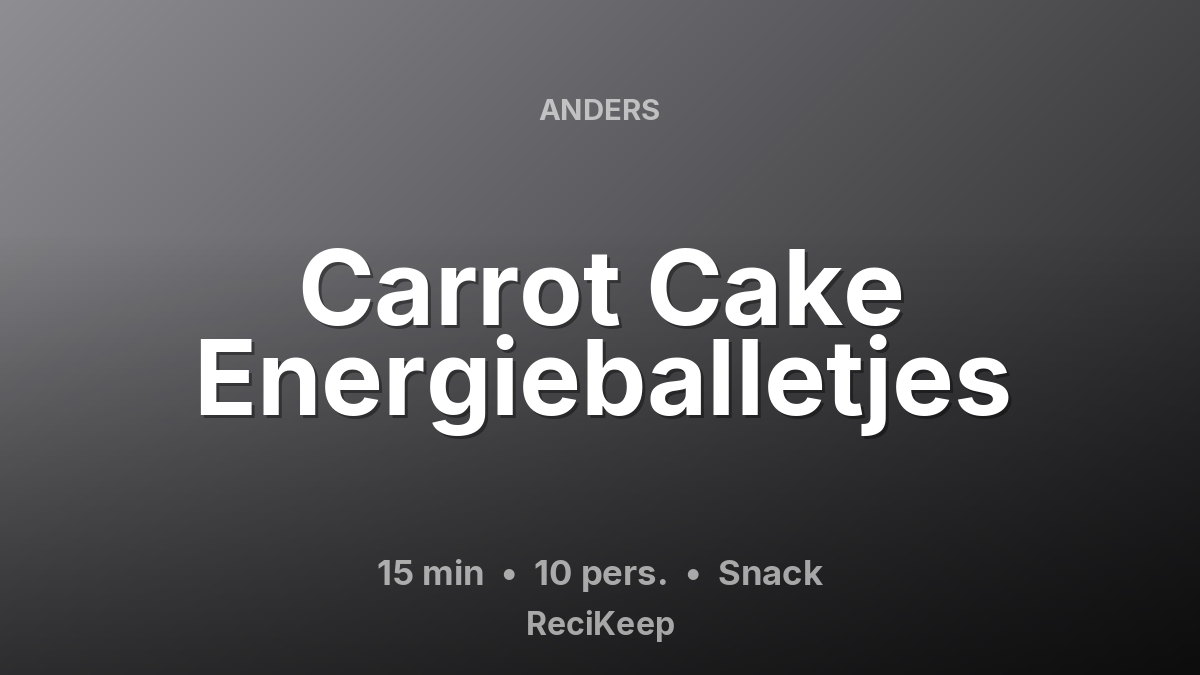Receptkaart Carrot Cake Energieballetjes – Snack