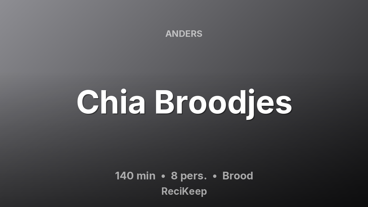 Receptkaart Chia Broodjes – Brood
