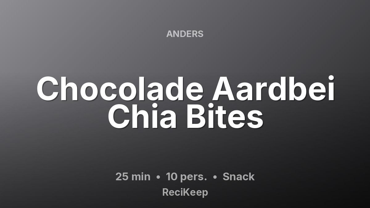 Receptkaart Chocolade Aardbei Chia Bites – Snack
