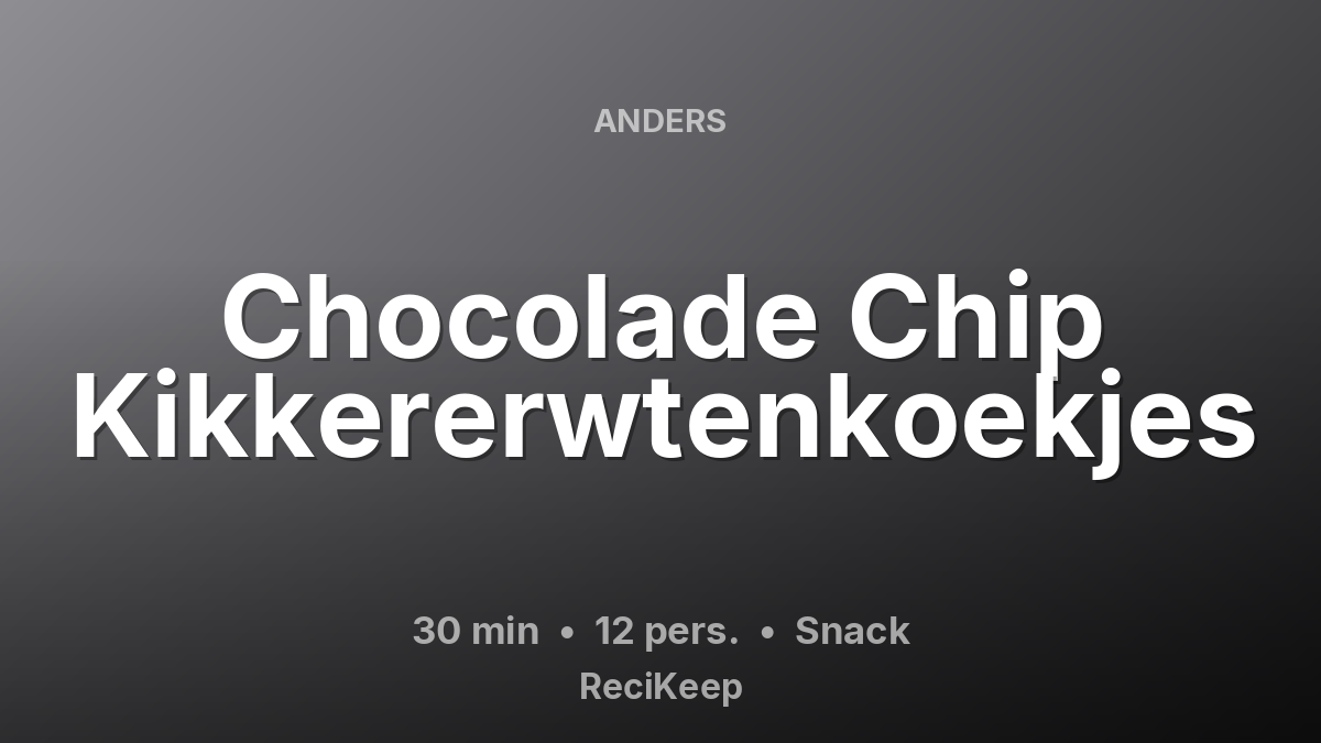 Receptkaart Chocolade Chip Kikkererwtenkoekjes – Snack