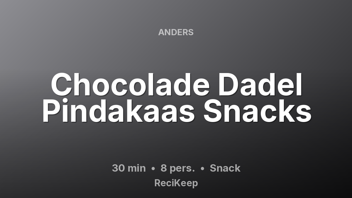 Receptkaart Chocolade Dadel Pindakaas Snacks – Snack