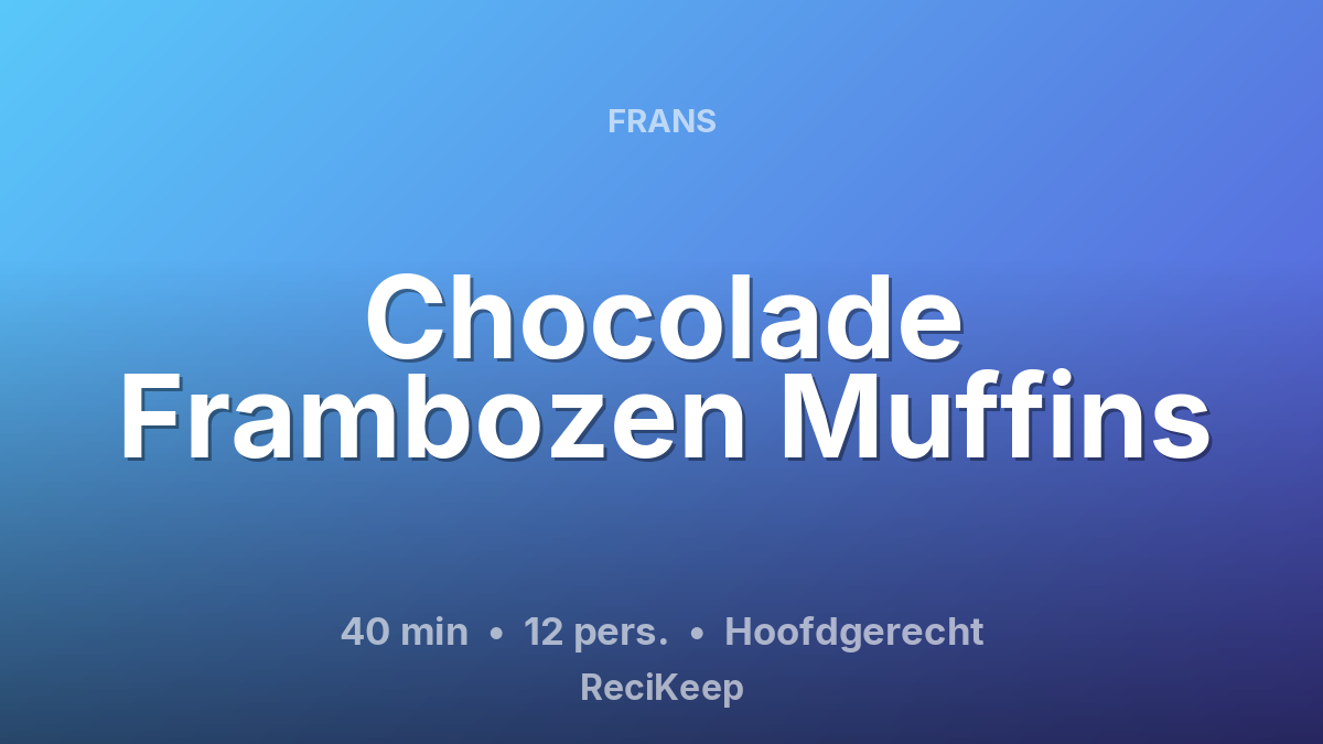 Receptkaart Chocolade Frambozen Muffins – Hoofdgerecht