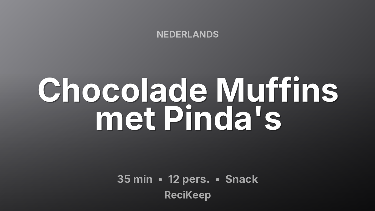 Receptkaart Chocolade Muffins met Pinda's – Snack