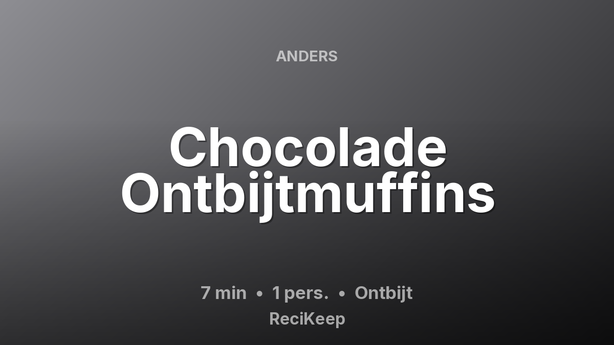 Receptkaart Chocolade Ontbijtmuffins – Ontbijt
