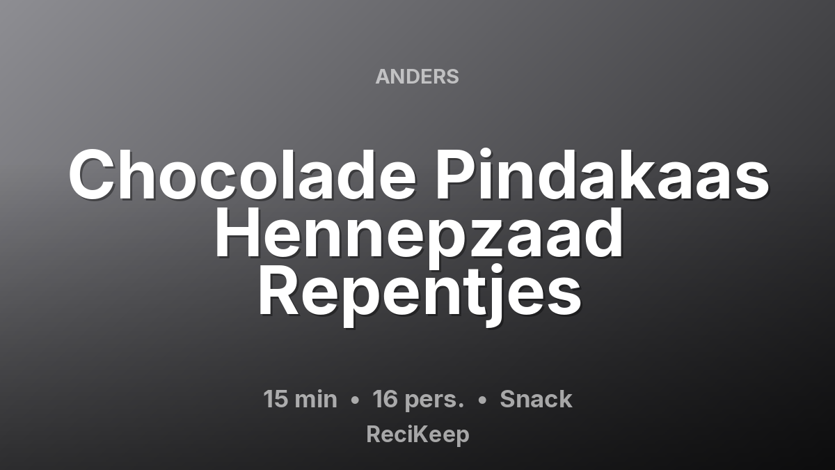 Receptkaart Chocolade Pindakaas Hennepzaad Repentjes – Snack