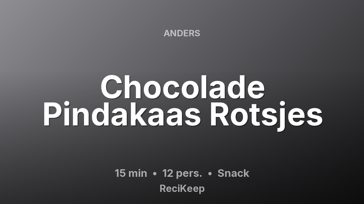 Receptkaart Chocolade Pindakaas Rotsjes – Snack