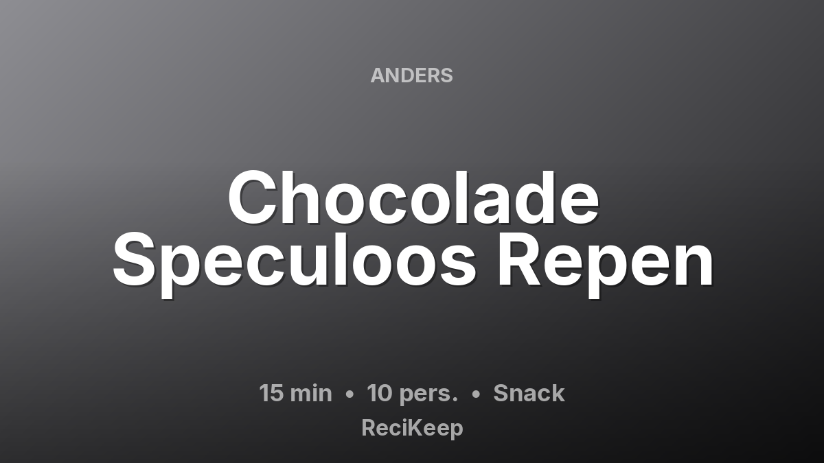 Receptkaart Chocolade Speculoos Repen – Snack