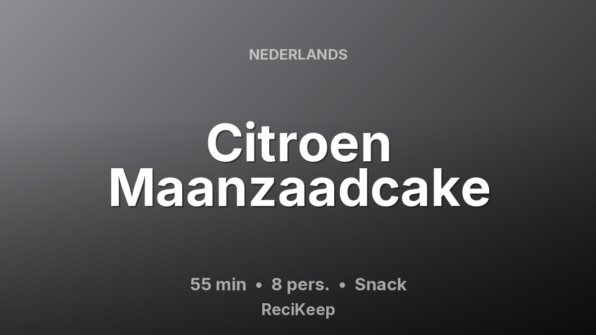 Receptkaart Citroen Maanzaadcake – Snack