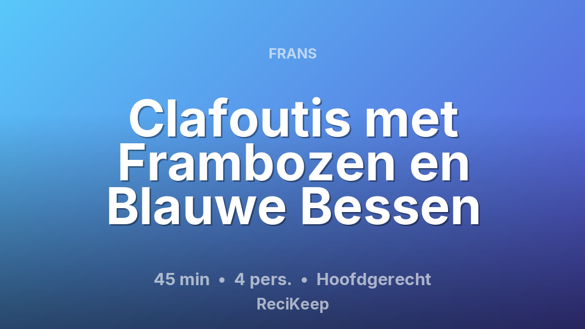 Receptkaart Clafoutis met Frambozen en Blauwe Bessen – Hoofdgerecht