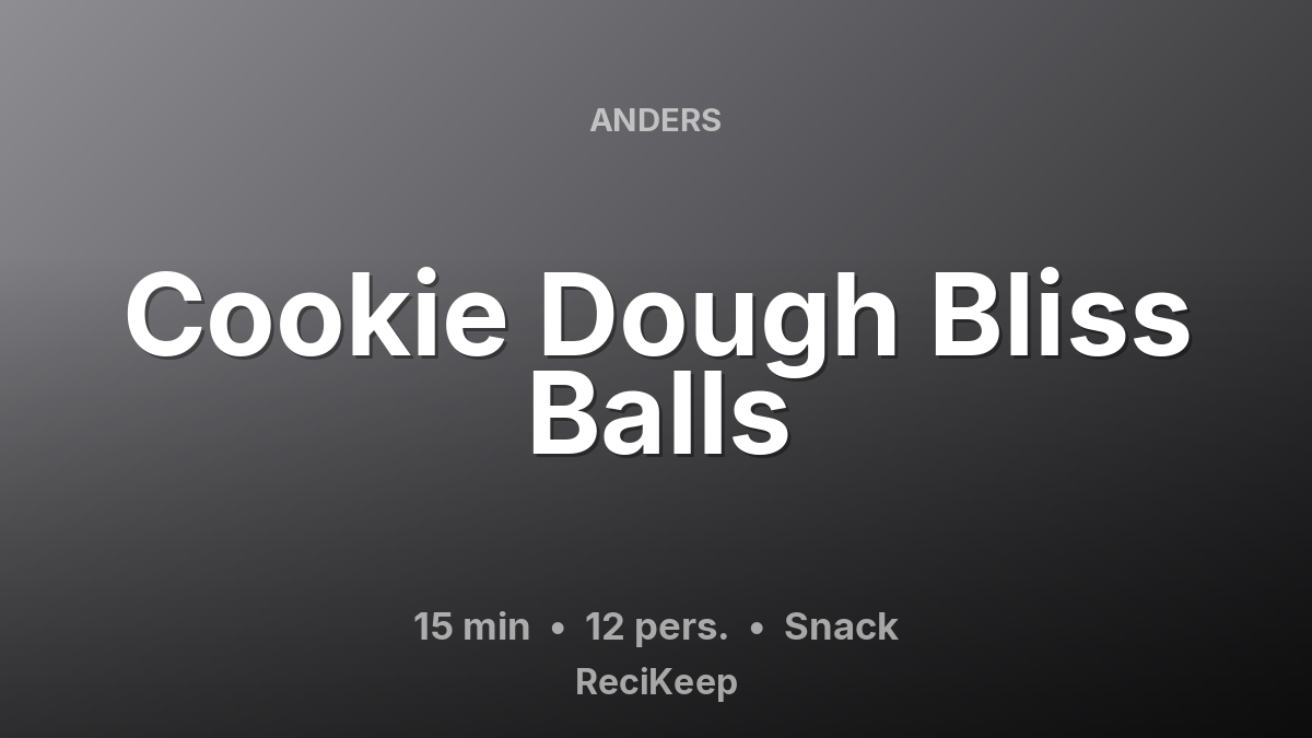 Receptkaart Cookie Dough Bliss Balls – Snack