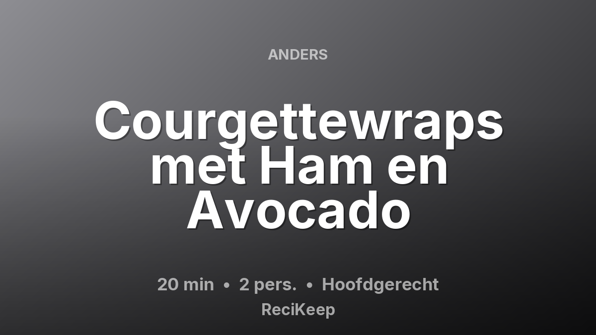 Receptkaart Courgettewraps met Ham en Avocado – Hoofdgerecht