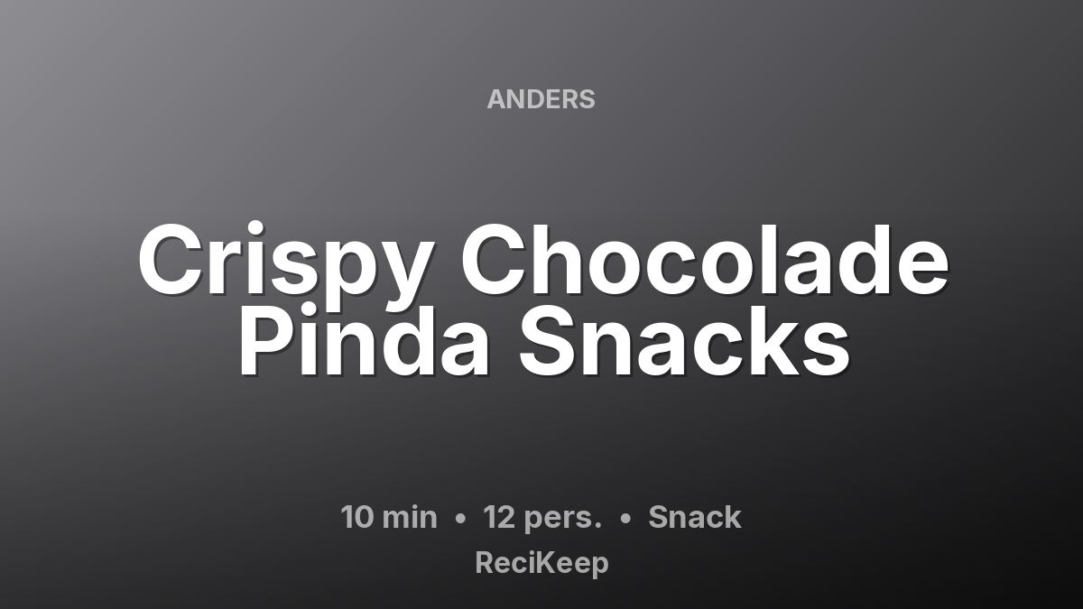 Receptkaart Crispy Chocolade Pinda Snacks – Snack