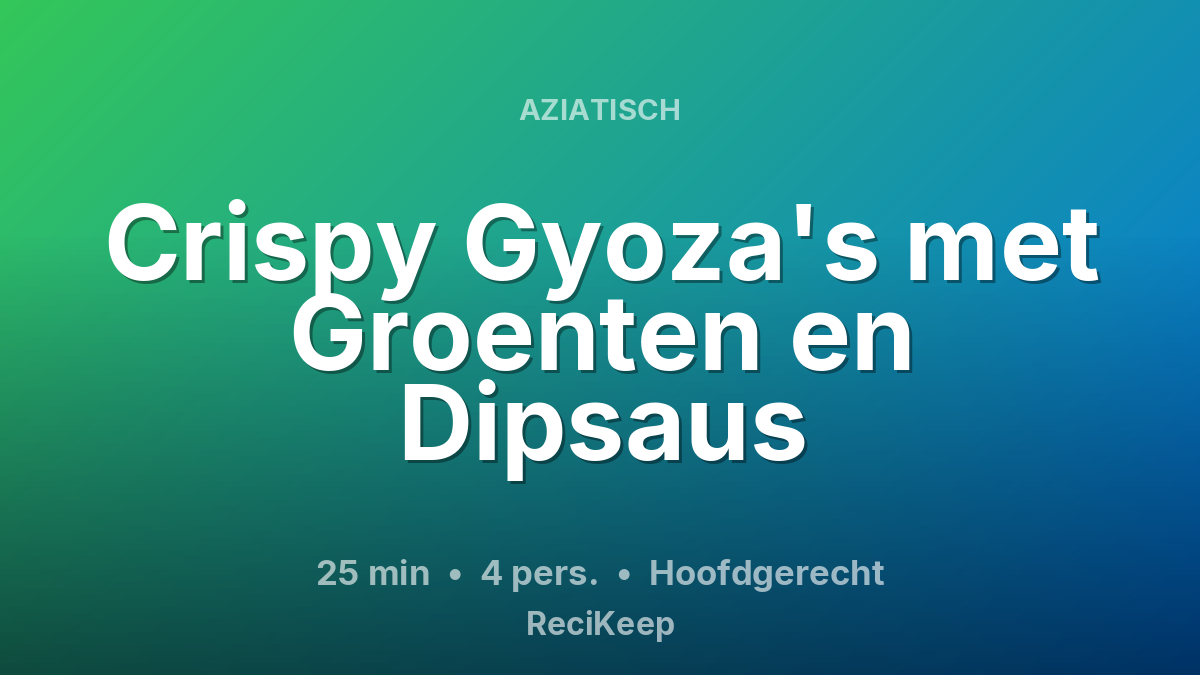 Receptkaart Crispy Gyoza's met Groenten en Dipsaus – Hoofdgerecht