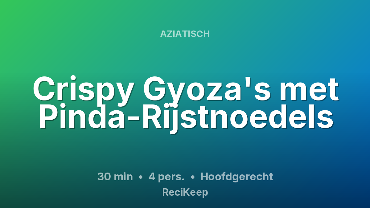 Receptkaart Crispy Gyoza's met Pinda-Rijstnoedels – Hoofdgerecht