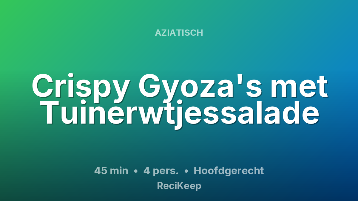 Receptkaart Crispy Gyoza's met Tuinerwtjessalade – Hoofdgerecht