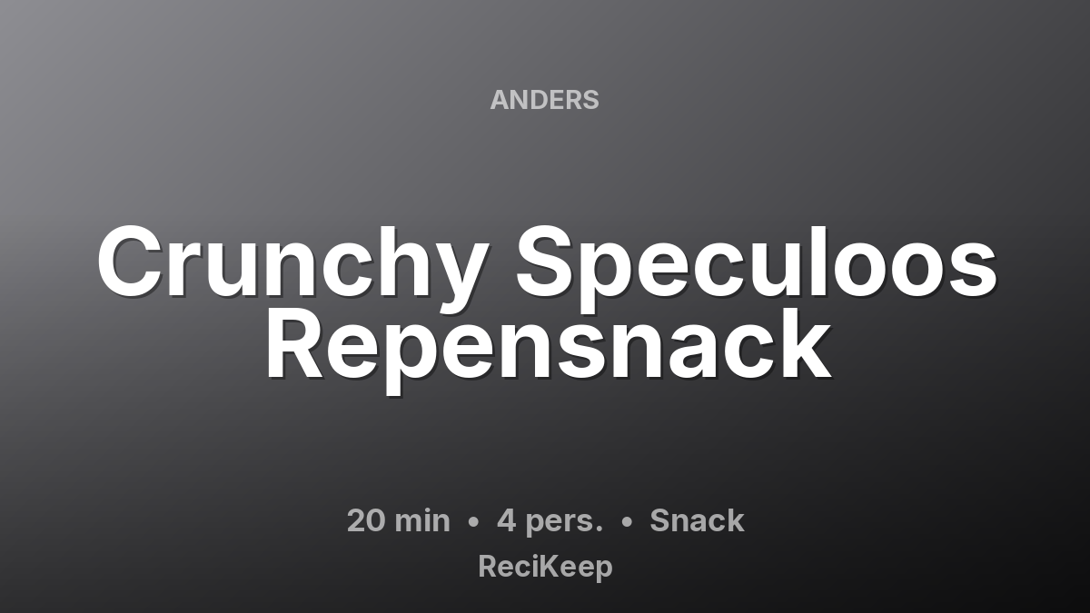 Receptkaart Crunchy Speculoos Repensnack – Snack