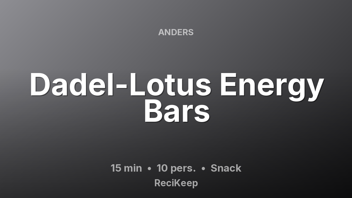 Receptkaart Dadel-Lotus Energy Bars – Snack
